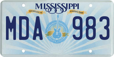 MS license plate MDA983