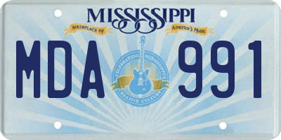 MS license plate MDA991