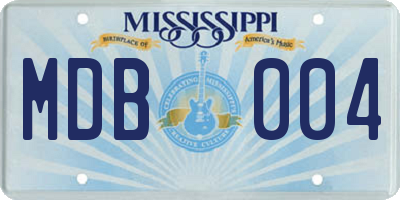 MS license plate MDB004