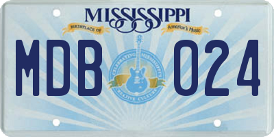 MS license plate MDB024
