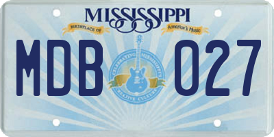 MS license plate MDB027