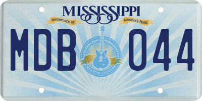 MS license plate MDB044