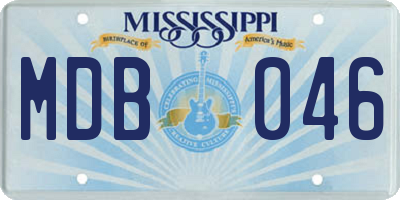 MS license plate MDB046