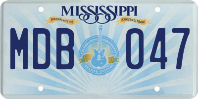 MS license plate MDB047