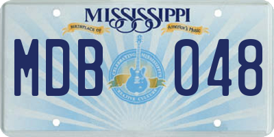 MS license plate MDB048