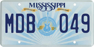 MS license plate MDB049