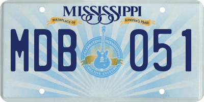 MS license plate MDB051