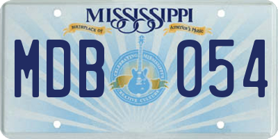 MS license plate MDB054