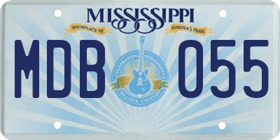 MS license plate MDB055