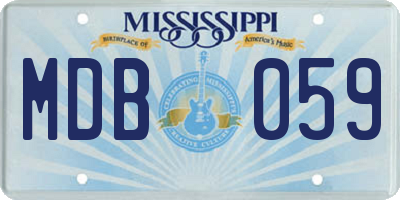 MS license plate MDB059
