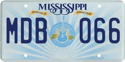 MS license plate MDB066