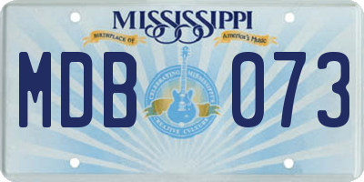 MS license plate MDB073