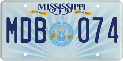 MS license plate MDB074