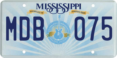 MS license plate MDB075
