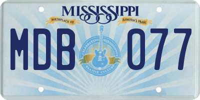 MS license plate MDB077