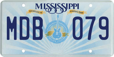 MS license plate MDB079