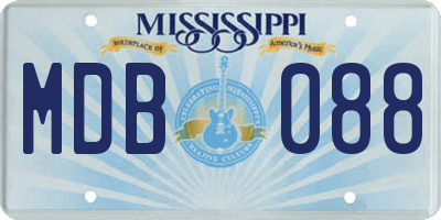 MS license plate MDB088