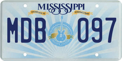 MS license plate MDB097