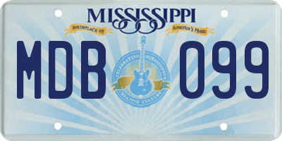 MS license plate MDB099