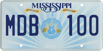 MS license plate MDB100