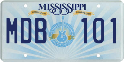 MS license plate MDB101