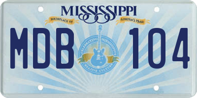 MS license plate MDB104