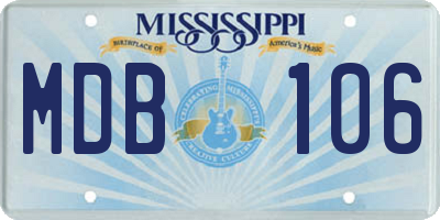 MS license plate MDB106