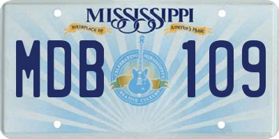 MS license plate MDB109