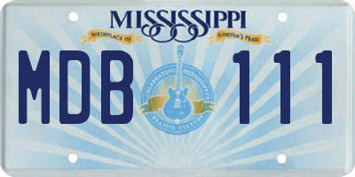 MS license plate MDB111