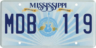 MS license plate MDB119