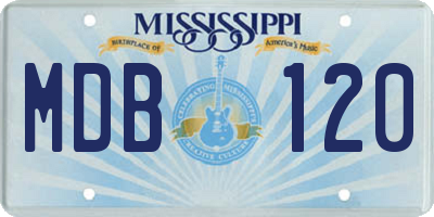 MS license plate MDB120