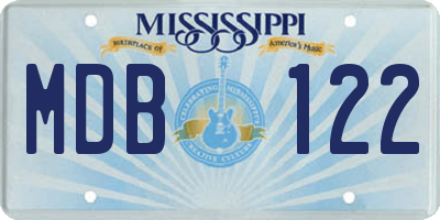 MS license plate MDB122