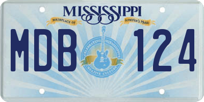 MS license plate MDB124