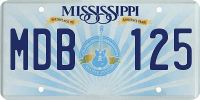 MS license plate MDB125