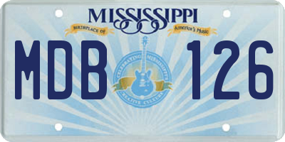 MS license plate MDB126