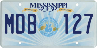 MS license plate MDB127