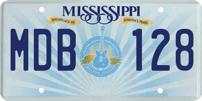 MS license plate MDB128