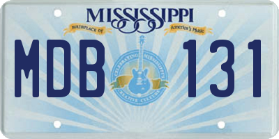 MS license plate MDB131