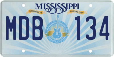 MS license plate MDB134