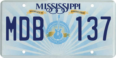 MS license plate MDB137