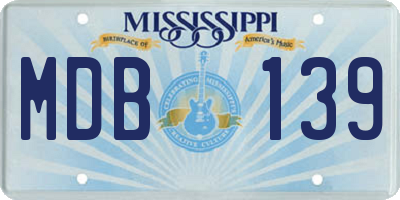 MS license plate MDB139