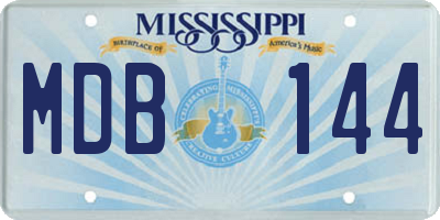 MS license plate MDB144