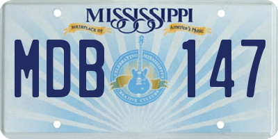 MS license plate MDB147