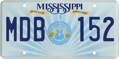 MS license plate MDB152