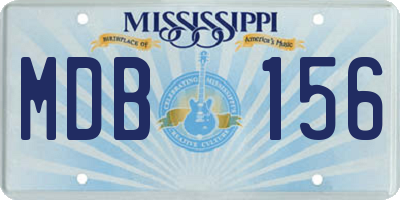 MS license plate MDB156