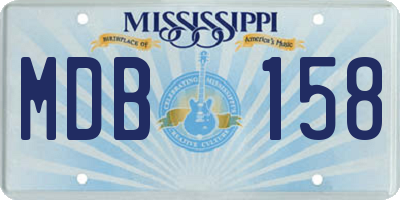 MS license plate MDB158