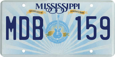 MS license plate MDB159