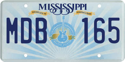 MS license plate MDB165