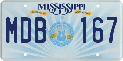 MS license plate MDB167