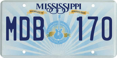MS license plate MDB170